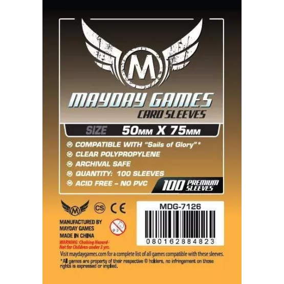 (Lot De 10X) Sleeves Mayday - 50X75Mm Sails Of Glory Standard