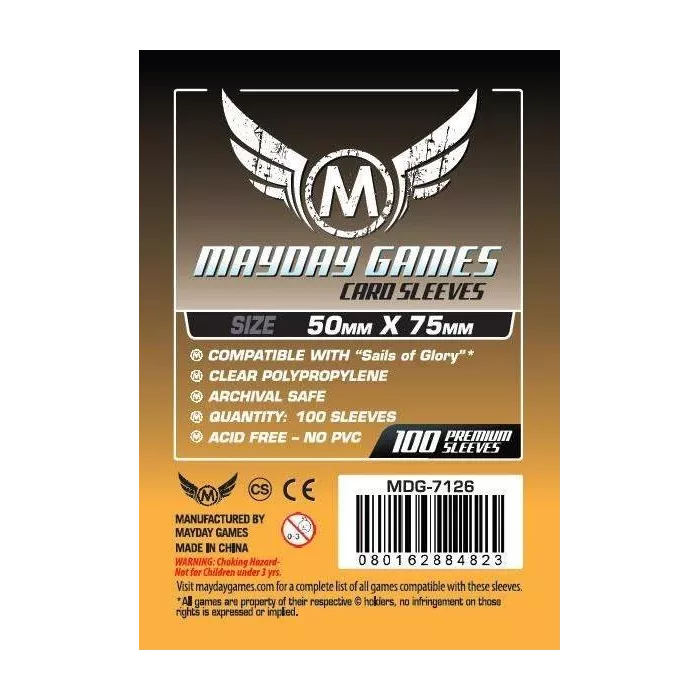 (Lot De 10X) Sleeves Mayday - 50X75Mm Sails Of Glory Standard