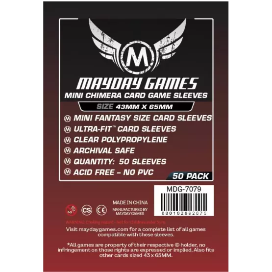 (Lot De 10X) Sleeves Mayday - 43X65Mm Mini Chimera Premium