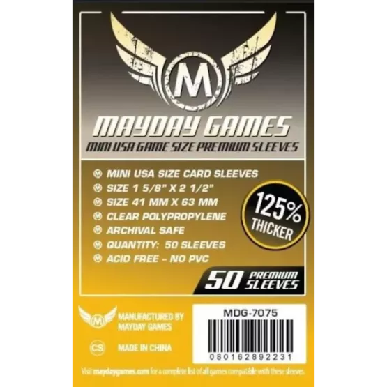 (Lot De 10X) Sleeves Mayday - 41X63Mm Mini Usa Premium