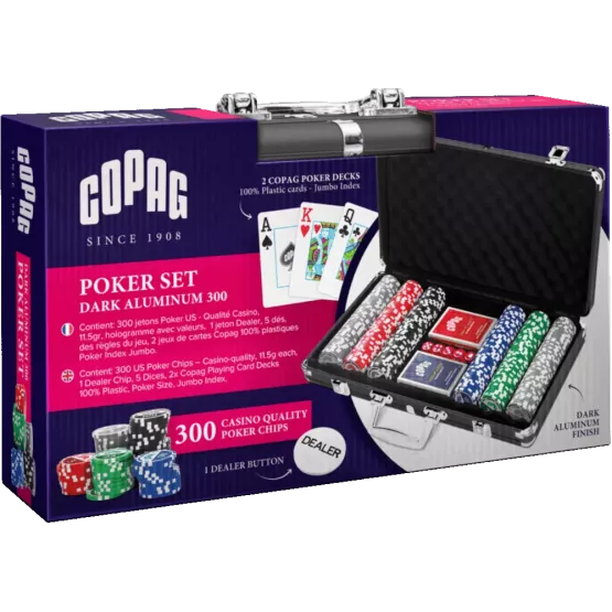 Poker - Mallette Premium Copag, 300 Jetons 11,5 G Marqués, 2 Jeux Copag Poker Plastic