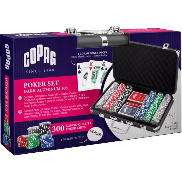 Poker - Mallette Premium Copag, 300 Jetons 11,5 G Marqués, 2 Jeux Copag Poker Plastic