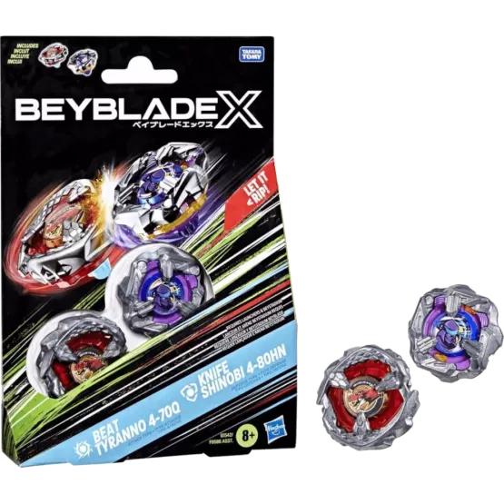 Beyblade X -  Dual Starter Pack - Beat Tyranno Vs Knife Shinobi