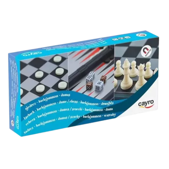 3 Jeux Magnétique : Échecs, Dames Et Backgammon