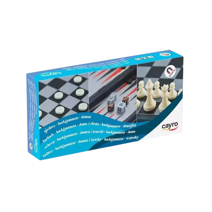 3 Jeux Magnétique : Échecs, Dames Et Backgammon