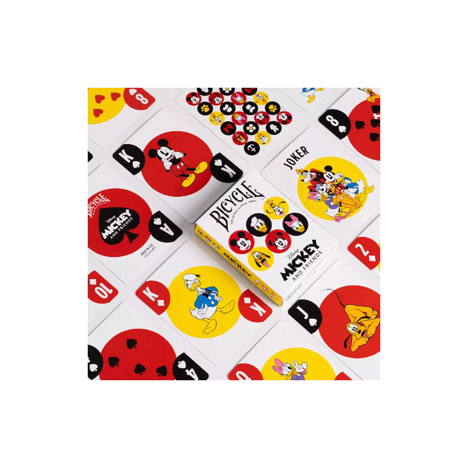 Bicycle – Jeu De 54 Cartes Mickey & Friends – Finition Air Cushion, Illustration Disney, Fabriqué USA – Poker, Magie, Collection