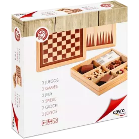 Échecs, Dames Et Backgammon En Bois 30X30 Cm