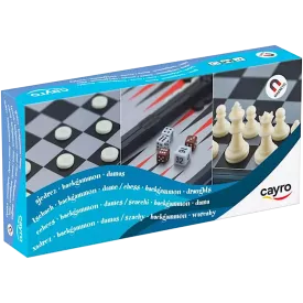 3 Jeux Magnétiques : Échecs, Dames Et Backgammon