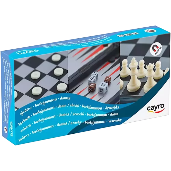 3 Jeux Magnétiques : Échecs, Dames Et Backgammon