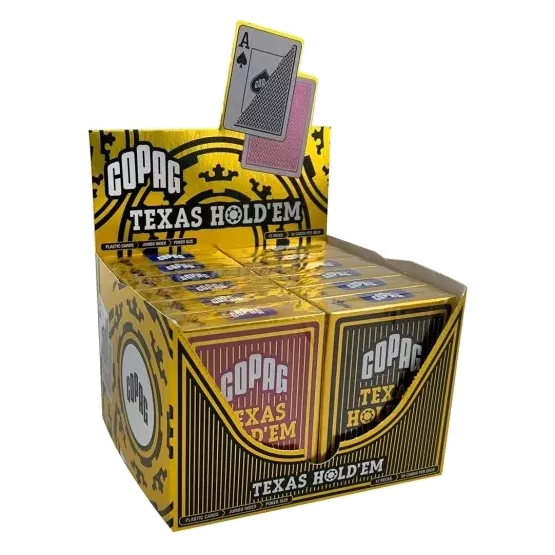 Carte Poker Copag "Texas Hold'em Gold " 100% Plastic (Display De 12)