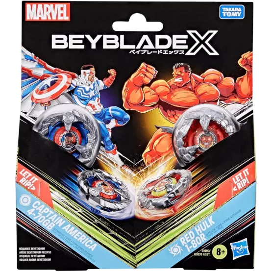 Beyblade X - Captain America Vs Red Hulk