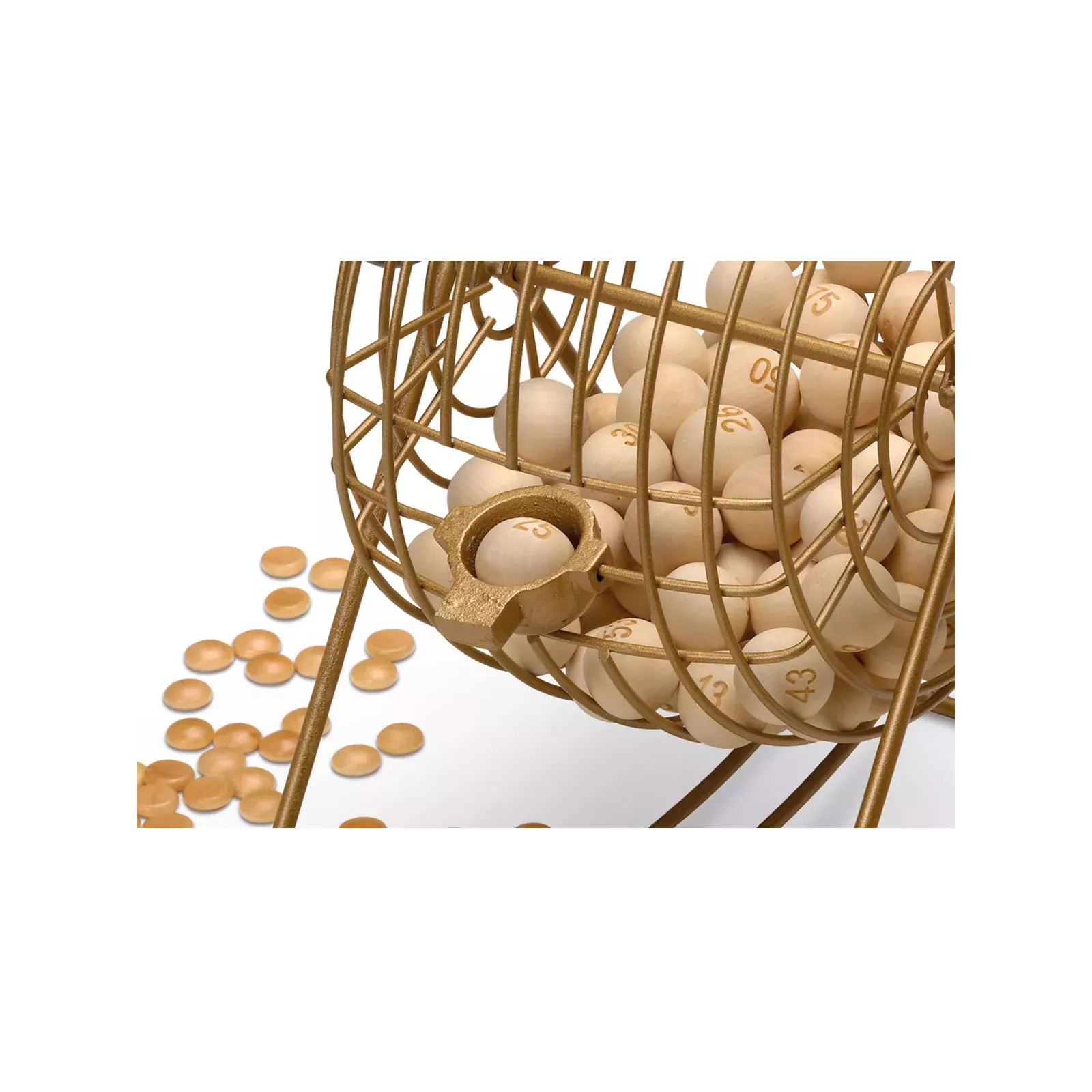 Uqezagpa Lot de 75 boules de bingo en bois naturel avec lettres et