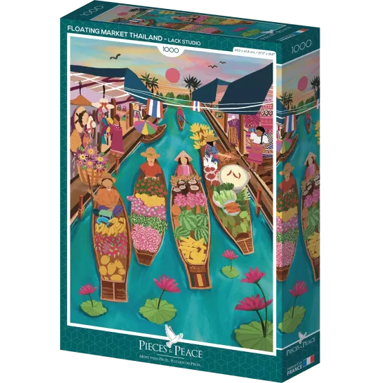 Puzzle Marché Flottant En Thaïlande - 1000 Pièces