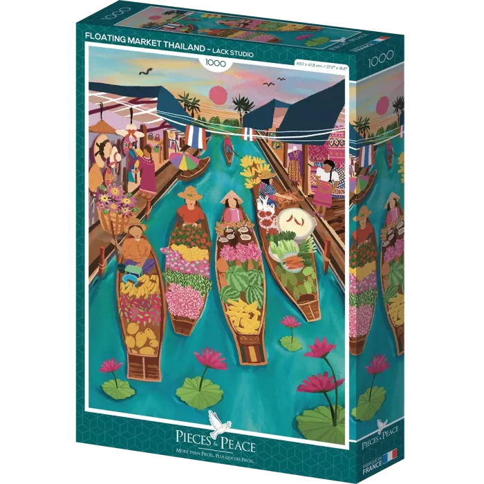 Puzzle Marché Flottant En Thaïlande - 1000 Pièces